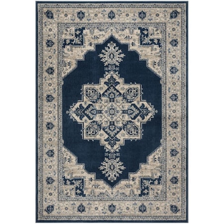 Safavieh 5 x 5 ft. Brentwood Collection Square Rug - Navy & Creme BNT865N-5SQ